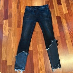 R13 black jeans w/gray, black with lighter shade on bottom. Italian made